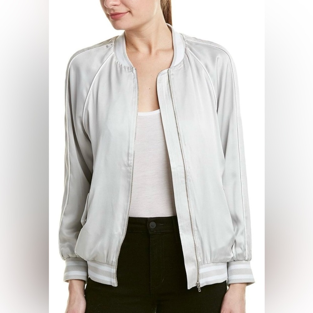 Women's Gray Bomber Jacket - Picture 4 of 13